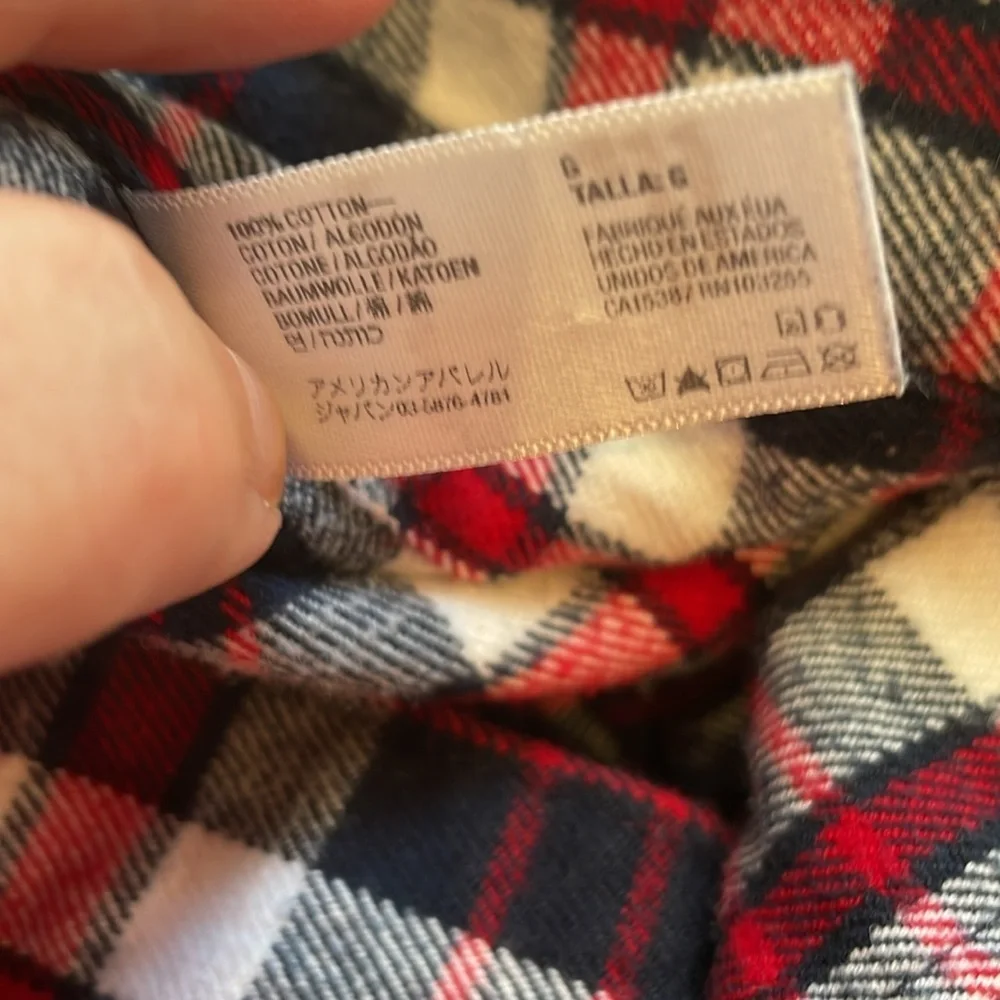 American Apparel MidWeight Flannel Button Down Shirt, Size L
